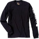 Carhartt EK231 Signature Sleeve Logo Longsleeve T-Shirt - Relaxed Fit - Black - M