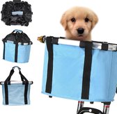 Fietsmand Blauw Hond Premium - Boodschappentas - Hondenmand Fiets - Fietsmand Hond Voorop - Fietstas Hond - Stuurtas - Voor Mannen - Voor Vrouwen - Vrouw - Cadeau- Cadeautje