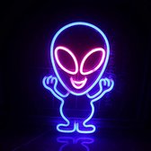 Neon verlichting - Alien - Blauw sfeerlicht - Wandlamp