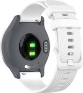YONO Siliconen Sport Bandje 20mm - Horlogebandje geschikt voor Samsung Galaxy Watch 6 / 5 / Pro / 4 / 3 / Active 2 - Garmin Approach / Forerunner / Venu 2 Plus / SQ / Vivomove - Polar Ignite / Unite – Huawei - Wit
