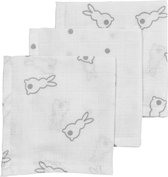 Meyco X Mrs.Keizer hydrofiele spuugdoekjes 3-pack Rabbit - Silver - 30x30 cm