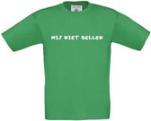 T-shirt voor kinderen met opdruk “Mij niet bellen” | Groen t-shirt | opdruk wit | T-shirt met tekst