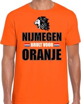 Oranje t-shirt Nijmegen brult voor oranje heren - Holland / Nederland supporter shirt EK/ WK S