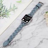 Fungus - Smartwatch bandje - Geschikt voor Apple Watch 42 / 44 / 45 / 49 mm - Series 1 2 3 4 5 6 7 8 9 SE Ultra iWatch - PU leer - Vlecht - Blauw