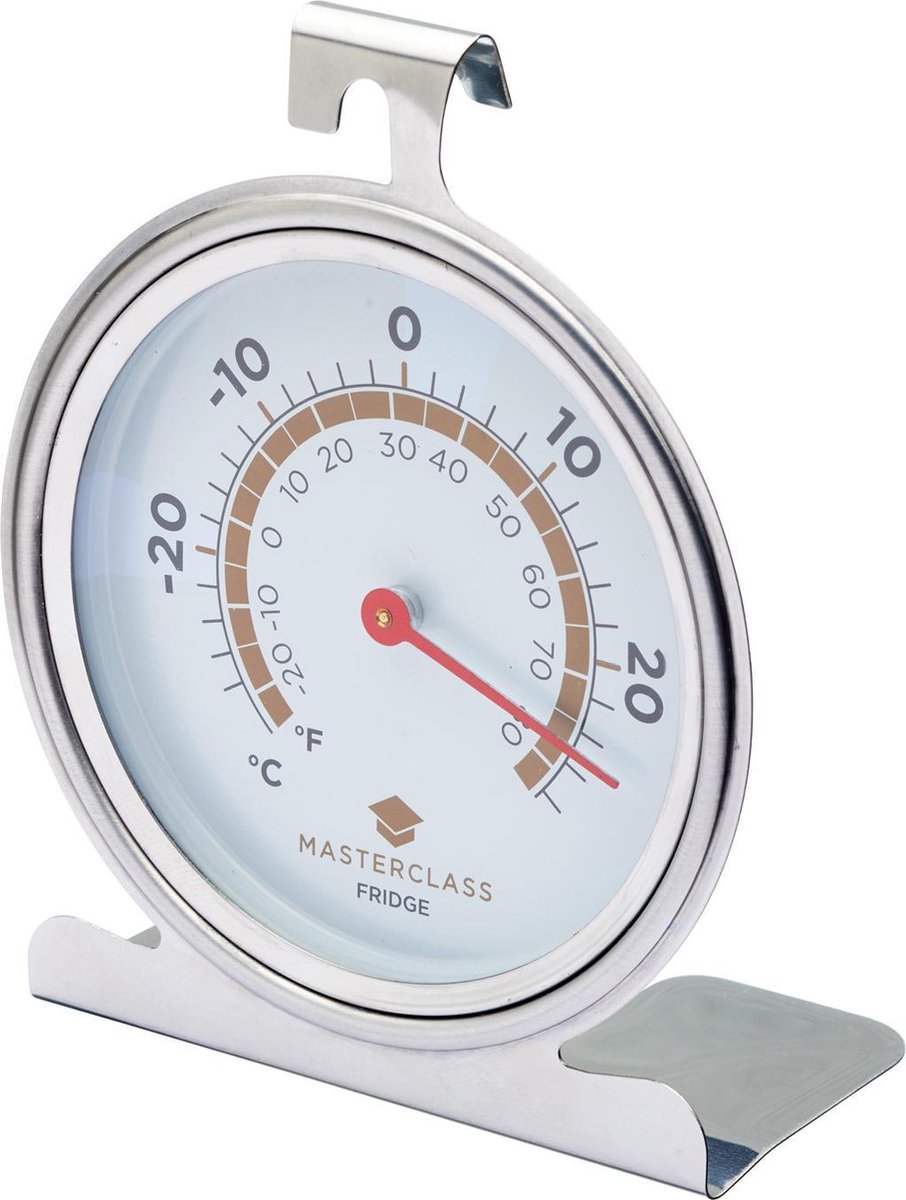 Merkloos Koelkast & Vriezer Thermometer RVS - Grote Wijzerplaat