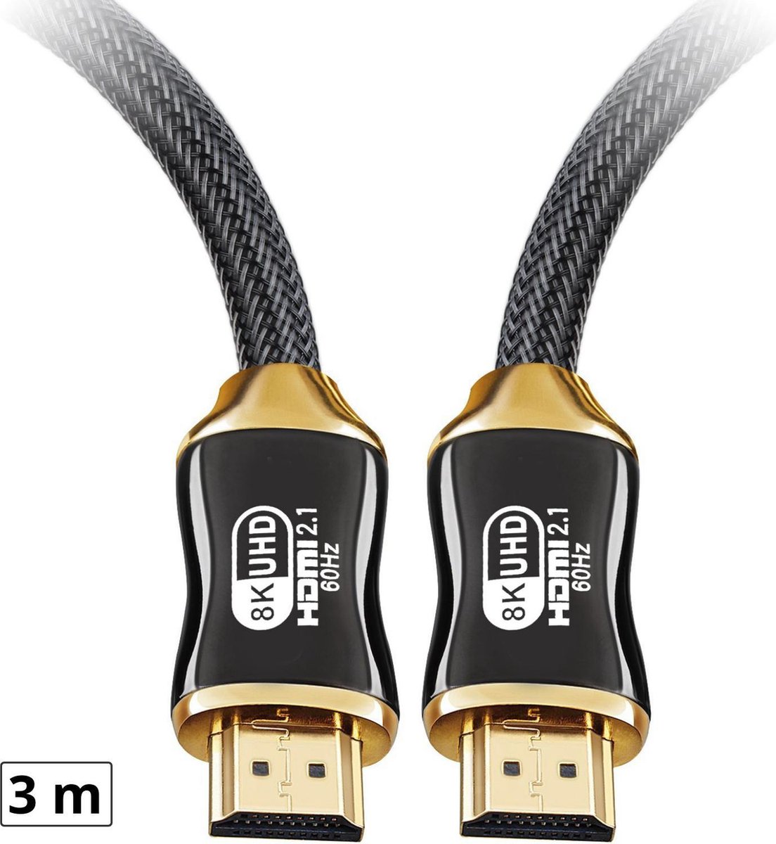 3 m 8K HDMI-kabel 2.1-8K @ 60Hz – 4K @ 120Hz – 3 m (meter) – HDTV 7680 x  4320 – UHD II – HDMI 2.1 2.0a 2.0b – HDMI-kabel Ethernet – HDR – ARC –
