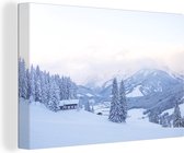 Canvas Schilderij Afbeelding van het winterlandschap in het Oostenrijkse Tirol - 120x80 cm - Wanddecoratie