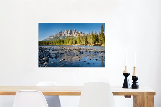 Canvas Schilderij Nationaal park Banff op een zonnige dag in Noord-Amerika - 60x40 cm - Wanddecoratie