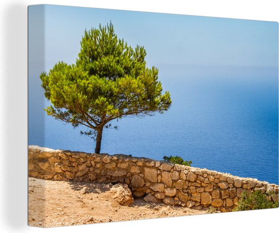 Une vue mer sur la toile grecque de Zakynthos 180x120 cm - Tirage photo sur toile (Décoration murale salon / chambre) XXL / Groot format!