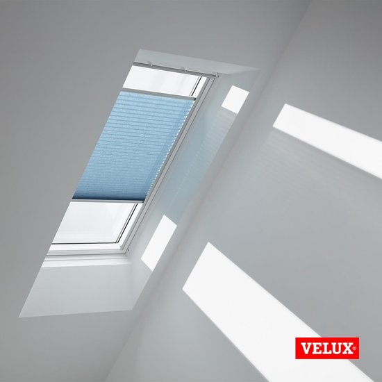 VELUX Store plissé original (FHL), cadre argenté, PK08, Blue Jeans
