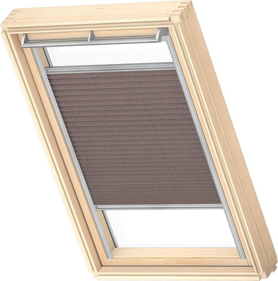 VELUX Origineel Plisségordijn (FHL), Zilveren Kozijn, MK04, Dusty Brown