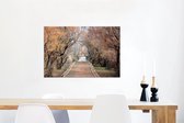 Canvas Schilderij Weg in het winterse landschap van het Nationaal park Tablas de Daimiel - 90x60 cm - Wanddecoratie
