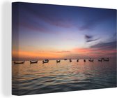 Crépuscule à la plage de Sairee à Ko Tao Thaïlande Toile 60x40 cm - Tirage photo sur toile (Décoration murale salon / chambre)