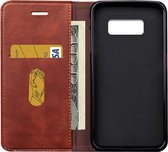 Mobigear Stitching Bookcase Hoesje - Geschikt voor Samsung Galaxy S8 - Bruin