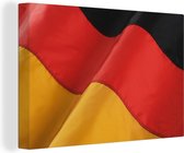 Canvas Schilderij Golvende Duitse vlag - 120x80 cm - Wanddecoratie