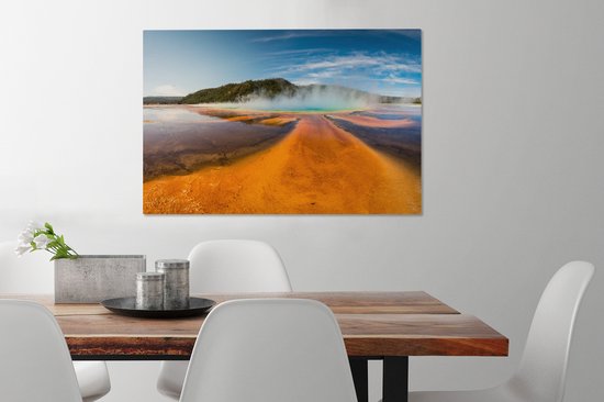 Un geyser torride dans le parc national de Yellowstone toile 90x60 cm - Tirage photo sur toile (Décoration murale salon / chambre)