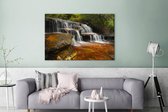 Canvas Schilderij Waterval in Nationaal park Blue Mountains in Australië - 120x80 cm - Wanddecoratie