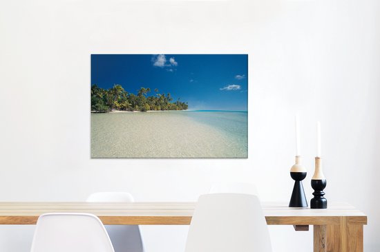 La plage exotique de One Foot Island toile 60x40 cm - Tirage photo sur toile (Décoration murale salon / chambre)