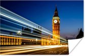 Affiche Big Ben avec un rayon de lumière à Londres 180x120 cm - Tirage photo sur Poster (décoration murale salon / chambre) XXL / Groot format!