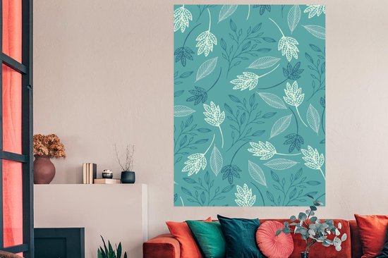 Motif feuilles différentes 120x180 cm / Poster Fleurs XXL / Groot format!