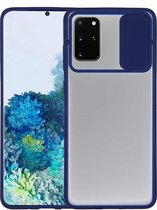 Voor Samsung Galaxy S20 Sliding Camera Cover Design TPU beschermhoes (saffierblauw)