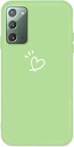Voor Samsung Galaxy Note20 Three Dots Love-heart Pattern Frosted TPU beschermhoes (groen)