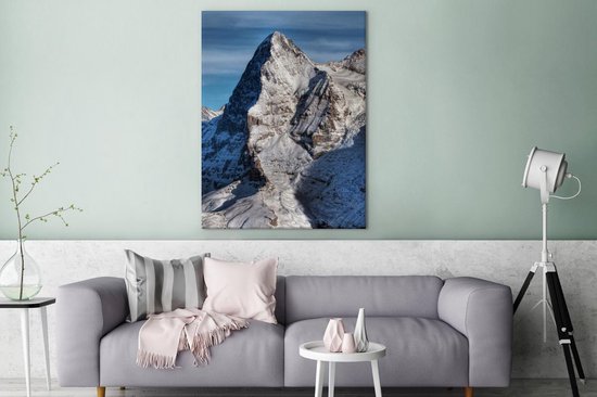 Tableau sur toile Vue depuis le Schilthorn sur l' Eiger suisse - 90x120 cm - Décoration murale
