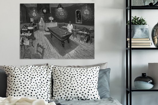 Peintures sur toile - Le café de nuit - Peinture de Vincent van Gogh - 80x60 cm - Décoration murale