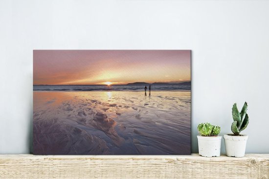 Supposons de regarder le coucher de soleil sur la plage toile 2cm 30x20 cm - petit - Tirage photo sur toile (Décoration murale salon / chambre) / Mer et plage