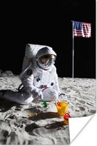 Poster Astronaut - Maan - Zandkasteel - 120x180 cm XXL