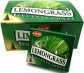 HEM Lemongrass Incense Cones Wierookstokjes Kegelwierook 10 kegels