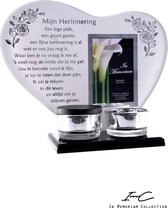 In Memoriam Hart, Origineel, waxinehouder met mini urn en spiegelletter tekst “Mijn herinnering”, inclusief 12 waxinelichten. Overlijden, overleden, herdenken