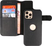 Bestcases - iPhone 12 - iPhone 12 Pro - Uitneembare 2-in-1 Leder Hoesje - Book Case Telefoonhoesje - Zwart