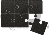Puzzel vilt onderzetter - Zwart - 6 stuks - ø 9,8 cm - Tafeldecoratie - Glas onderzetter - Cadeau - Woondecoratie - Woonkamer - Tafelbescherming - Onderzetters voor glazen - Keuken