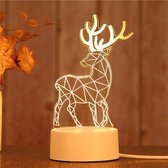 Bixorp - Hert Nachtlamp Voor Kinderen & Volwassenen - 3d optische illusie & met drie verschillende kleuren