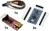 Arduino Pro Mini ATMEGA168PAU 5V/16M 3x + FT232RL FTDI 1x