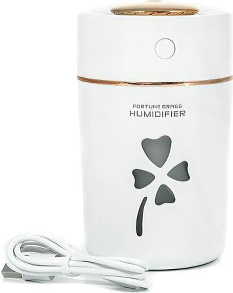 Goedkoopste GELUKSAMULET Uniek Cadeau Gift Aroma Diffuser - Luchtbevochtiger – Verdamper – Aromatherapie - Geurverspreide met Sfeer een nachtlampje en fan