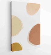 Botanical wall art vector set. Earth tone boho foliage line art drawing with abstract shape. 1 - Moderne schilderijen – Vertical – 1825047521 - 80*60 Vertical