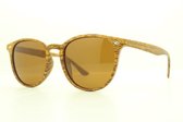 Zonnebril met bruin beige (kunsthout) montuur en bruine glas. B - 4052. Gepolariseerd.