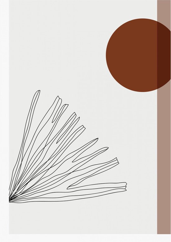 Floral and Foliage line art drawing with abstract shape. Abstract Plant ...