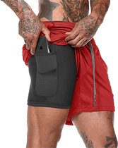 Sportboek heren – Hardloopbroek – Fitness broek - Gym broek met mobiel zak