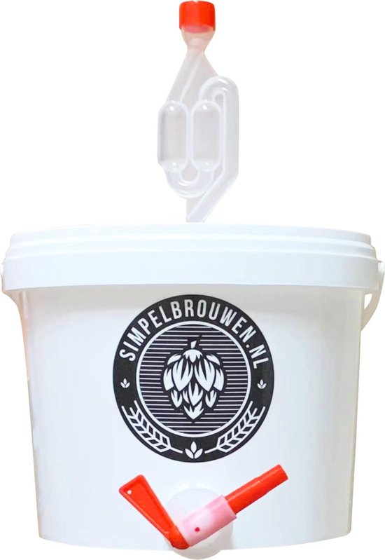 Simpelbrouwen® - Brouwemmer 5 Liter - Waterslot - Thuisbrouwpakket - Bier brouwen startpakket - Bierbrouwpakket Simpelbrouwen® - Brouwemmer 5 Liter - Waterslot - Thuisbrouwpakket - Bier brouwen startpakket - Bierbrouwpakket