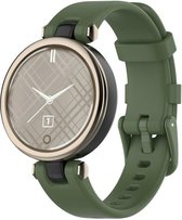 Siliconen Smartwatch bandje - Geschikt voor  Garmin Lily siliconen bandje - donkergroen - Strap-it Horlogeband / Polsband / Armband