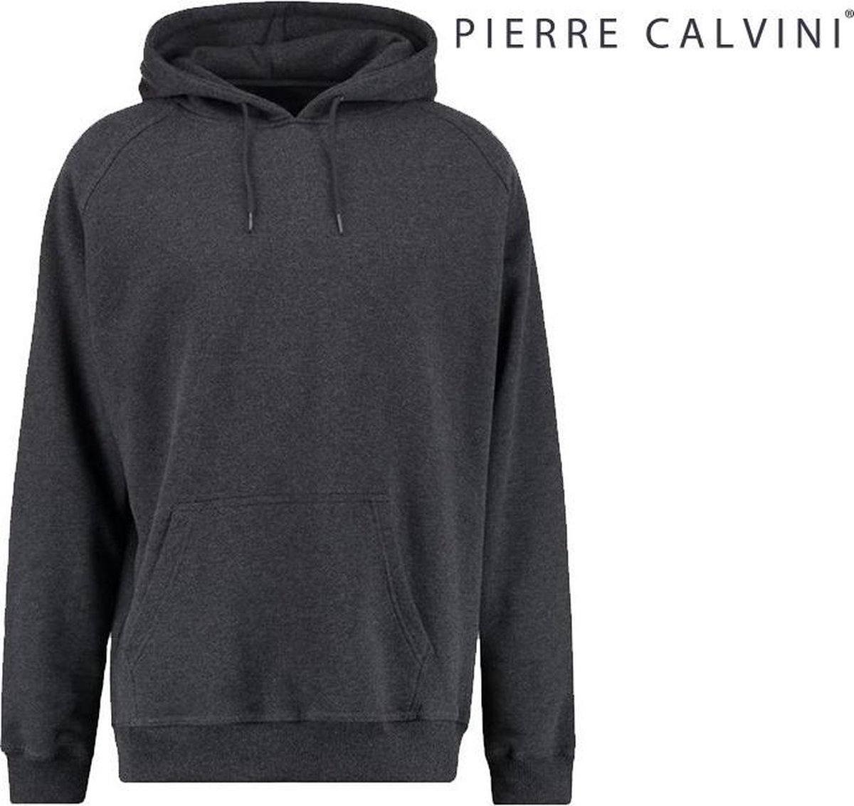 Pierre Calvini - Hoodie Heren Trui - Sweater Heren Met Capuchon - Antraciet - XL