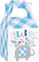 Baby Olifant Geschenkdoosjes Blauw 8st