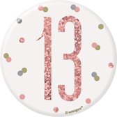 Button 13 Jaar Rosé Goud 8cm