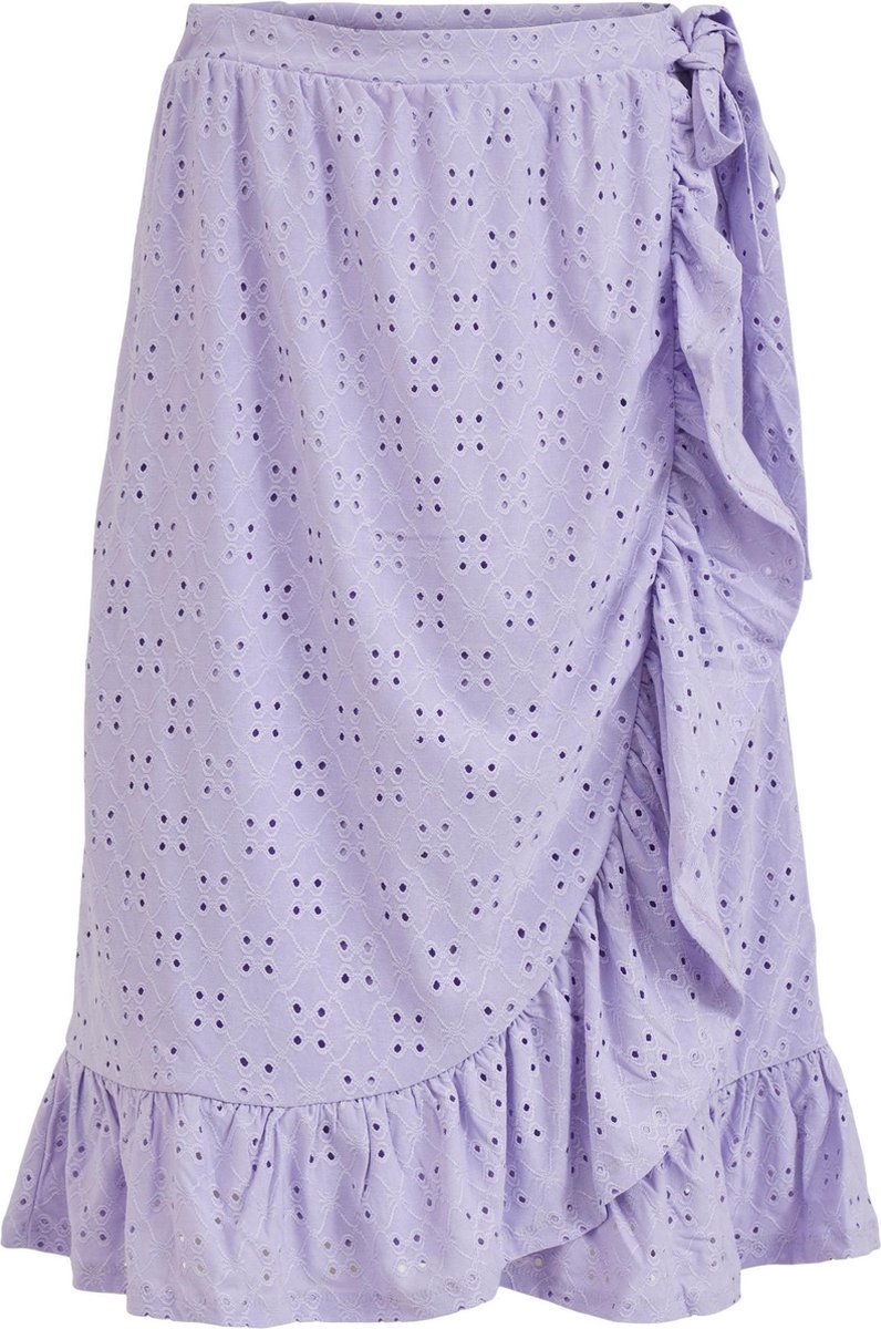 VILA Vikawa Midi Emb Wrap Skirt Lavender Dames Rok - Maat XS