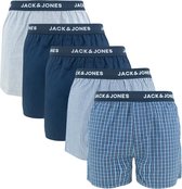 Jack & Jones walter 5P woven boxers blauw - XL