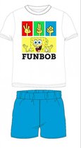Spongebob pyjama - wit - blauw - Maat 110 / 5 jaar