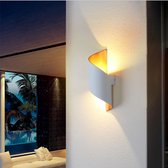 Xtraworks - Moderne Wandlamp - Voor binnen of buiten - LED - wit en goudkleurig